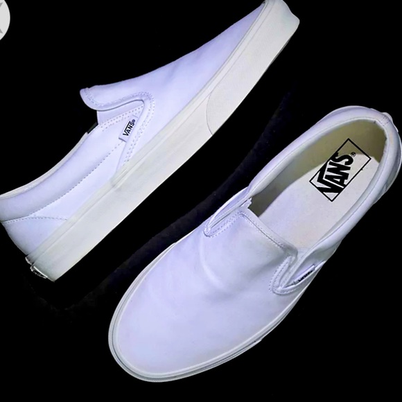 Vans Shoes - VANS All White Classic Slip On Skater Shoes SIZE 8( womens) New -Never worn.